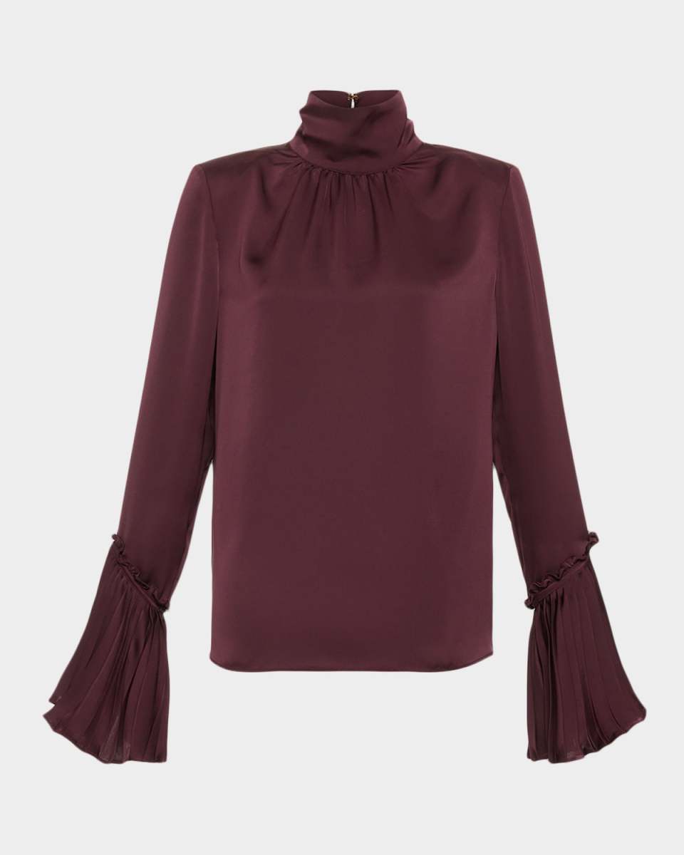 Christy Ruffle-Cuff Blouse